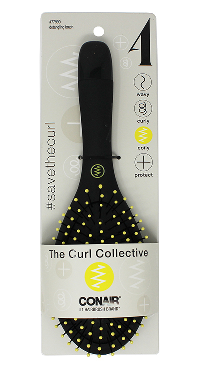 ITEM #77990 Conair Curl Collective Coily Detangle Cushion Brush - PACK: 24 (8-3's) -UPC 074108779908
